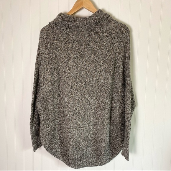 Lea & Nicole Gray Tweed Cowl Neck Sweater Oversized Size Small - Picture 2 of 11